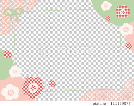 和風モダンの背景34　桃の和柄 111159077