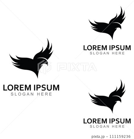 Falcon Eagle Bird logo and symbol design vector illustration 111159236