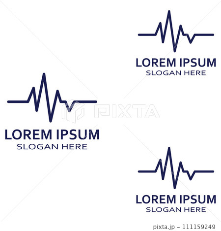 Pulse line or medical wave. Vector logo design concept illustration template 111159249