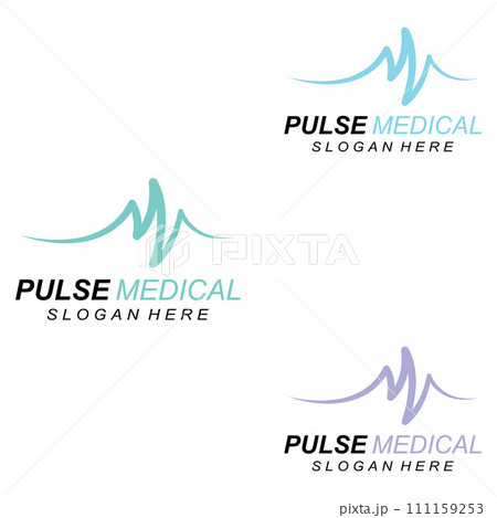 Pulse line or medical wave. Vector logo design concept illustration template Pulse line or medical wave. Vector logo design concept illustration template 111159253