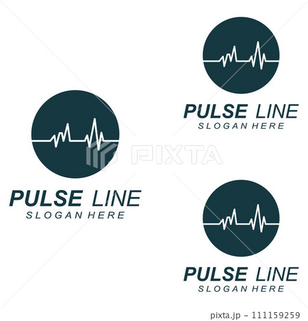 Pulse line or medical wave. Vector logo design concept illustration template Pulse line or medical wave. Vector logo design concept illustration template 111159259