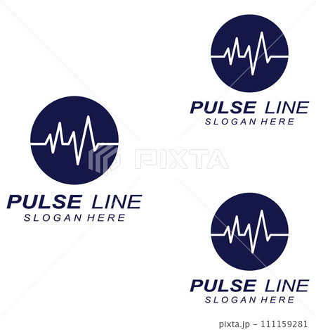 Pulse line or medical wave. Vector logo design concept illustration template Pulse line or medical wave. Vector logo design concept illustration template 111159281