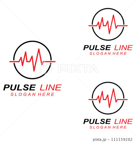 Pulse line or medical wave. Vector logo design concept illustration template 111159282