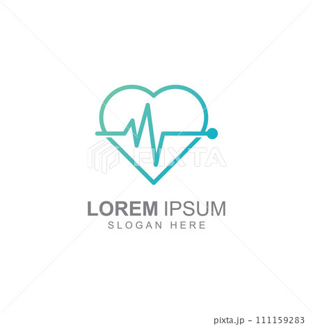 Pulse line or medical wave. Vector logo design concept illustration template Pulse line or medical wave. Vector logo design concept illustration template 111159283