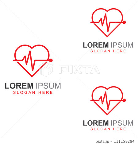 Pulse line or medical wave. Vector logo design concept illustration template Pulse line or medical wave. Vector logo design concept illustration template 111159284
