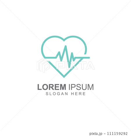 Pulse line or medical wave. Vector logo design concept illustration template 111159292