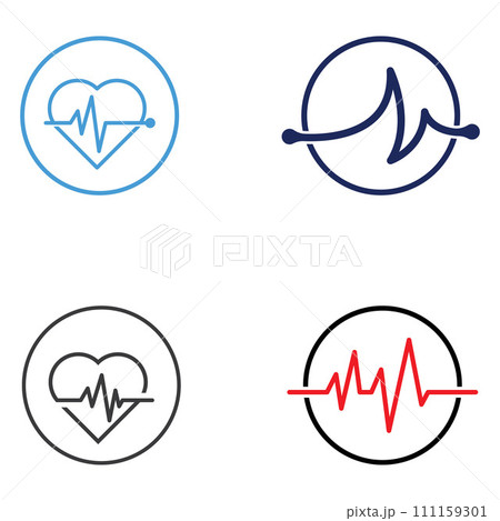 Pulse line or medical wave. Vector logo design concept illustration template Pulse line or medical wave. Vector logo design concept illustration template 111159301