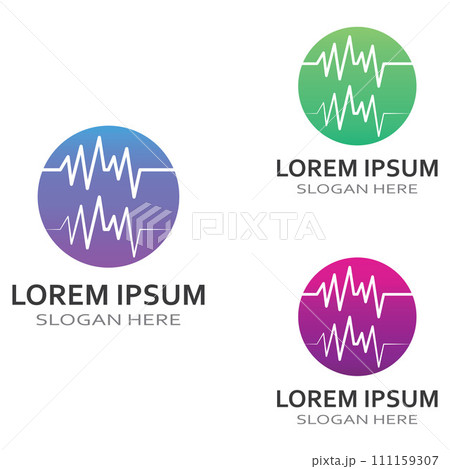 Pulse line or medical wave. Vector logo design concept illustration template Pulse line or medical wave. Vector logo design concept illustration template 111159307
