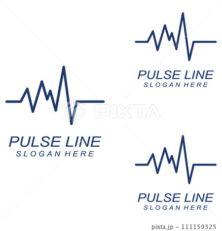 Pulse line or medical wave. Vector logo design concept illustration template Pulse line or medical wave. Vector logo design concept illustration template 111159325
