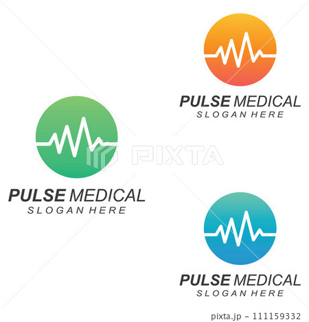 Pulse line or medical wave. Vector logo design concept illustration template Pulse line or medical wave. Vector logo design concept illustration template 111159332