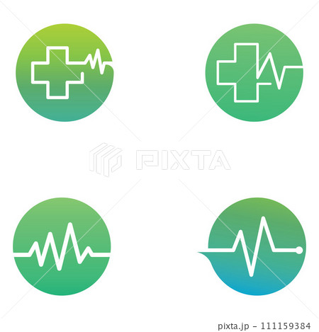 Pulse line or medical wave. Vector logo design concept illustration template Pulse line or medical wave. Vector logo design concept illustration template 111159384