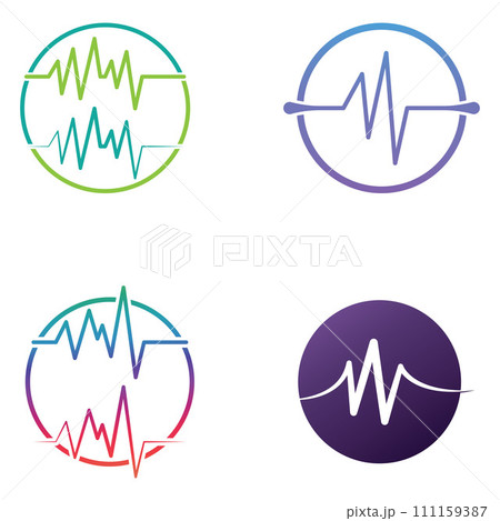 Pulse line or medical wave. Vector logo design concept illustration template 111159387