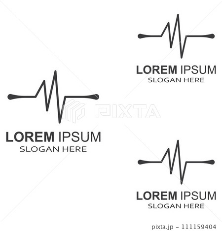 Pulse line or medical wave. Vector logo design concept illustration template 111159404