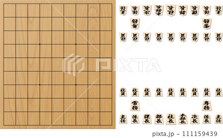 会社の役職に見立てた将棋の駒と将棋盤 会社の役職に見立てた将棋の駒と将棋盤 111159439