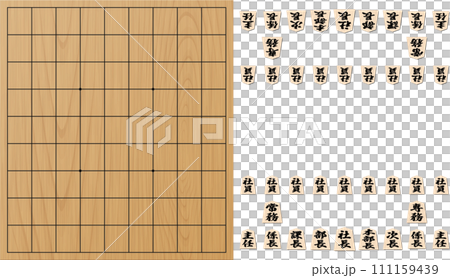 Shogi pieces and a shogi board that look like company positions 111159439