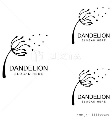 Dandelion flower logo and symbol design vector illustration template 111159589