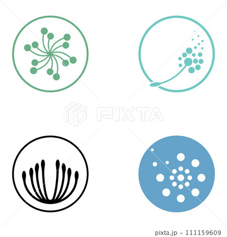 Dandelion flower logo and symbol design vector illustration template 111159609