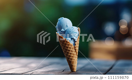 Tasty Ice cream cone. Generative AI 111159870