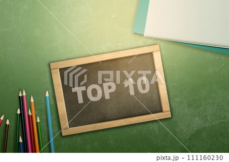 Text of top 10 on the chalkboard Text of top 10 on the chalkboard 111160230