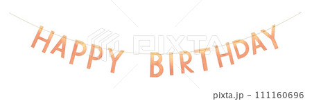 誕生日の文字飾りのイラスト 111160696