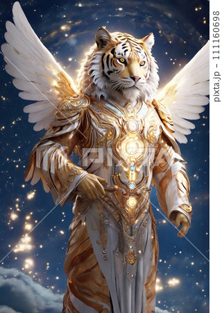 天使のトラ 宇宙 アート スピリチュアル 111160698