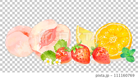 水彩畫色彩繽紛的水果插圖 111160769