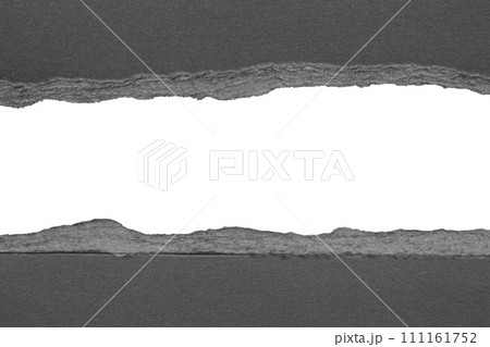 Black ripped paper torn edges strips isolated on white background Black ripped paper torn edges strips isolated on white background 111161752