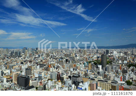 大阪市難波から見た寝屋川方面の街並み　俯瞰 111161870