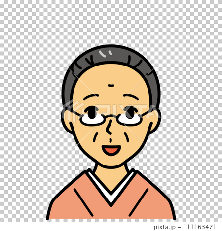 和服の高齢女性 111163471