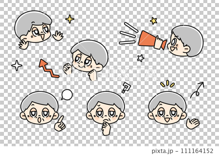 臉和手的姿勢表情集 臉和手的姿勢表情集 111164152