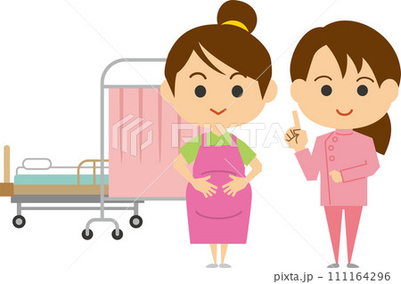 妊婦さんと助産師のイメージイラスト 妊婦さんと助産師のイメージイラスト 111164296