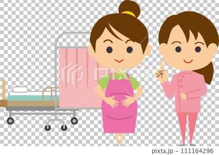 妊婦さんと助産師のイメージイラスト 妊婦さんと助産師のイメージイラスト 111164296