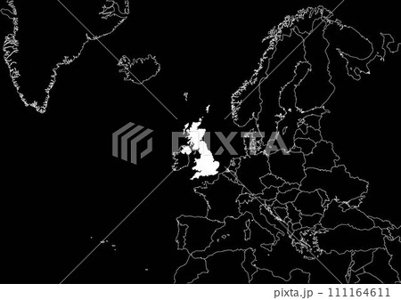 Unite Kingdom map europe black background 111164611