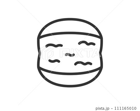 マリトッツォのアイコン(線画)のイラスト マリトッツォのアイコン(線画)のイラスト 111165010