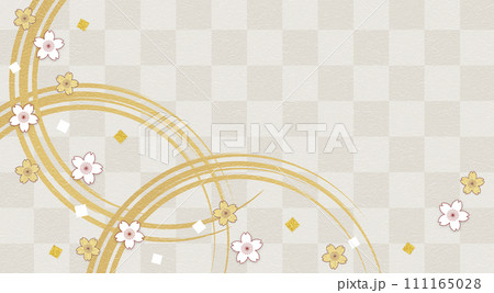 シンプルな和風の桜の花の背景、背景白 シンプルな和風の桜の花の背景、背景白 111165028