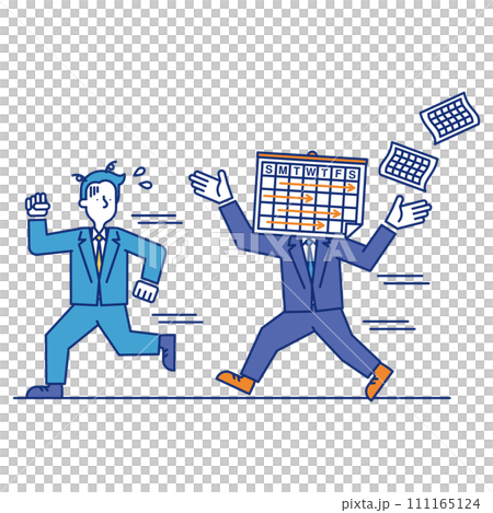 A busy businessperson with a deadline approaching 111165124