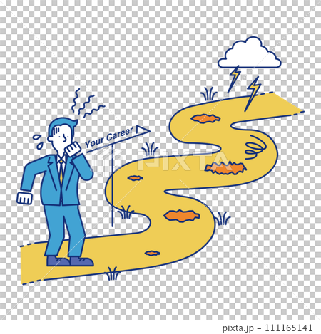 Business people worried about their future business career 111165141