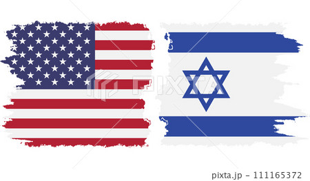 Israel and USA grunge flags connection vector 111165372