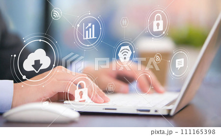 ビジネスイメージ、セキュリティの概念、個人情報保護 111165398