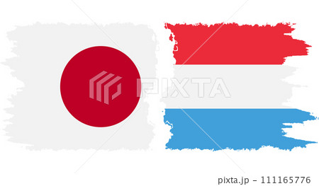 Luxembourg and Japan grunge flags connection vector 111165776