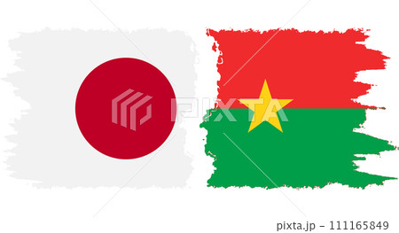Burkina Faso and Japan grunge flags connection vector 111165849