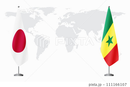 Japan and Senegal flags for official meeting 111166107