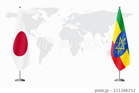 Japan and Ethiopia flags for official meeting Japan and Ethiopia flags for official meeting 111166252