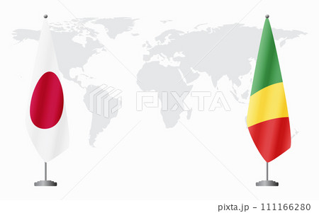 Japan and Congo-Brazzaville flags for official meeting 111166280