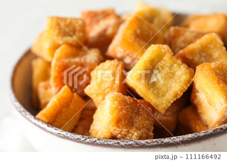 Fried tofu, delicious and tasty fried food, tasty food 111166492