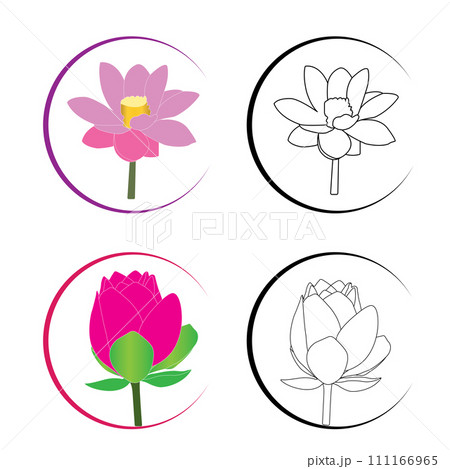 Lotus flower icon Lotus flower icon 111166965