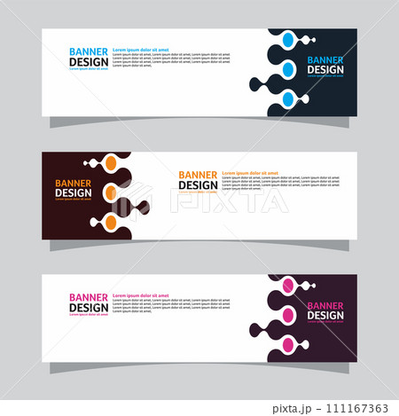 Vector set of landscape banner background design concept. Web background business layout template 111167363