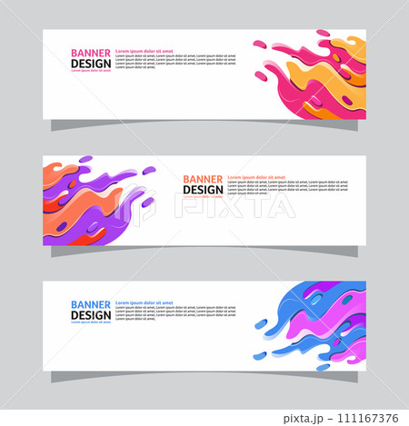 Vector set of landscape banner background design concept. Colorful background business layout template Vector set of landscape banner background design concept. Colorful background business layout template 111167376