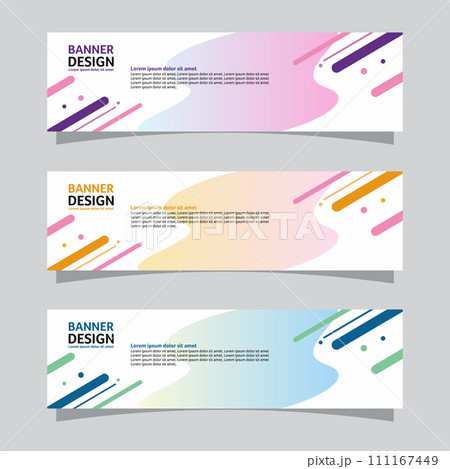 Vector set of landscape banner background design concept. Web background business layout template 111167449