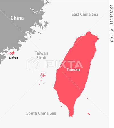 台湾有事 (台湾と中国 ) 地図・MAP / 英語 111168196
